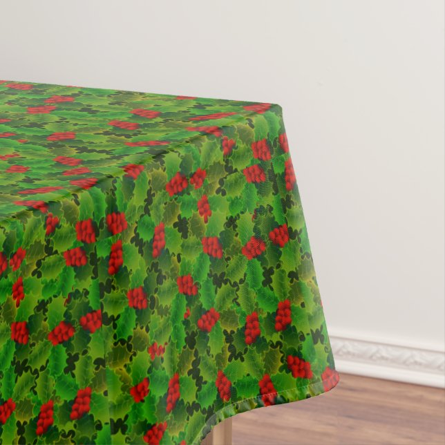 Christmas Holly Berry Blätter Tablecloth Tischdecke (Beispiel)