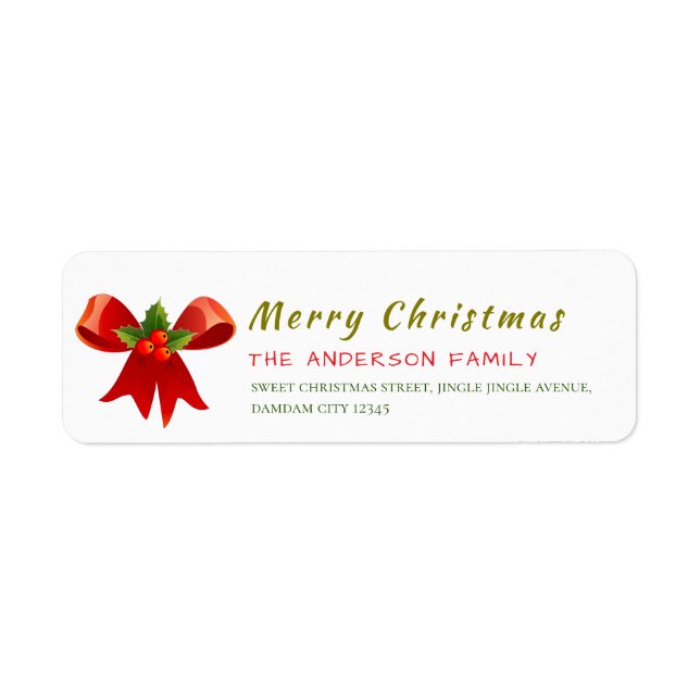 Christmas Holly Berry  Elegant Return Address (Vorne)