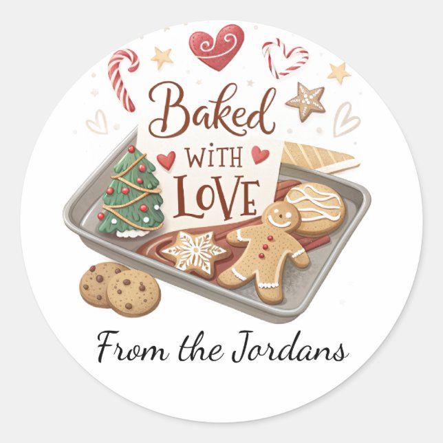 Christmas Holly Berry Homemade Baking Classic Runder Aufkleber (Vorderseite)