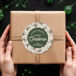 Christmas Holly Berry Homemade Food Holiday Baking Runder Aufkleber