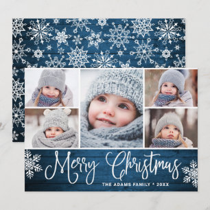 Christmas Holly Berry Rustic 5 FOTO Grußkarte Feiertagskarte