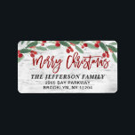 Christmas Holly Berry Rustic Birch Rücksendeadress Adressaufkleber<br><div class="desc">Weihnachten Holly Berry Rustic Birch Rücksendeadresse Label. Überraschen Sie Ihre nahen und machen Sie die Feier unvergesslich mit dieser Kollektion: https://www.zazzle.com/collections/christmas_holly_berry-119710168027617178?rf=238259176291992805 Für weitere Anpassungen klicken Sie bitte auf den Link "Weiter" und verwenden Sie unser Design-Tool,  um diese Vorlage zu modifizieren.</div>