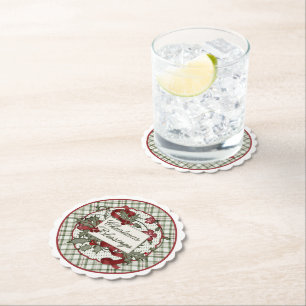 Christmas-Holly-CHRISTMAS-BLESSINGS-Paper Coaster Untersetzer