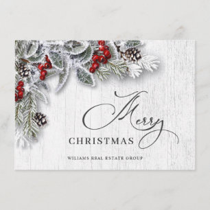 Christmas Holly Corporate Gruß Feiertagskarte