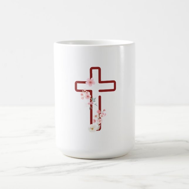 Christmas Holly Cross Kaffeetasse (Mittel)