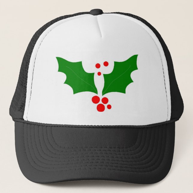 Christmas Holly Design Truckerkappe (Vorderseite)