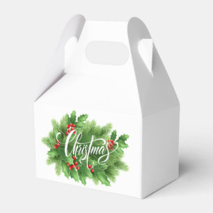 Christmas Holly Favor Box Geschenkschachtel