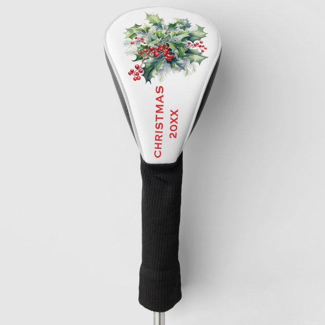 Christmas Holly Golf Head Cover Golf Headcover (Vorderseite)