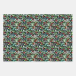 Christmas Holly Graffiti Geschenkpapier Set