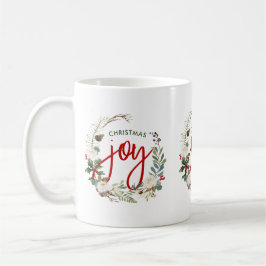 Christmas Holly Kranz Joy Typografie Kaffeetasse