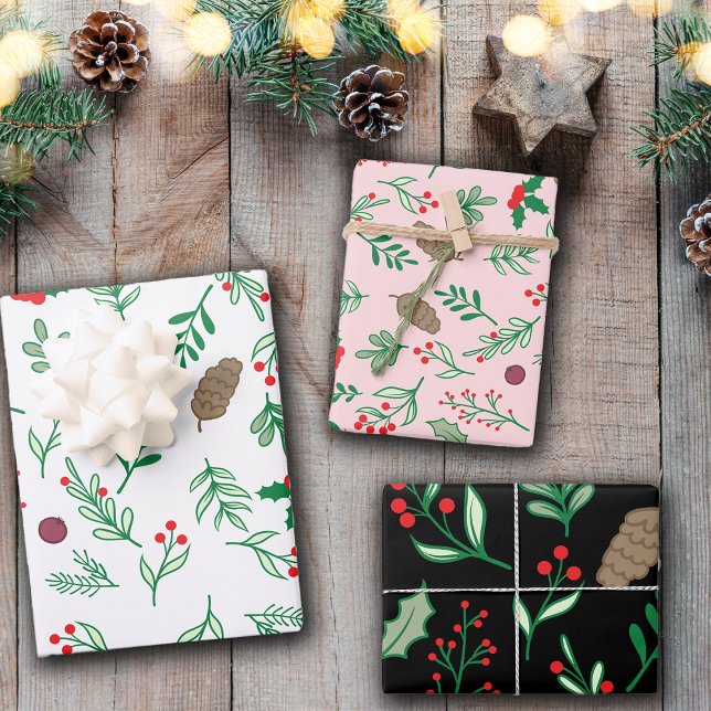 Christmas Holly Mistletoes Geschenkpapier Set (Von Creator hochgeladen)