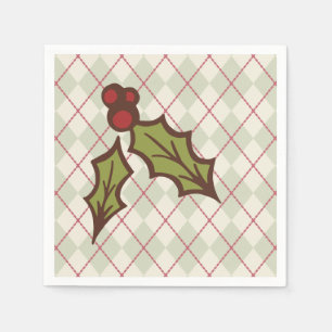Christmas Holly Napkins Serviette