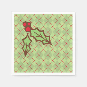 Christmas Holly Paper Napkins Serviette