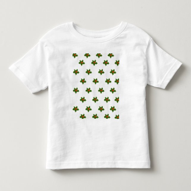Christmas Holly Pattern Kleinkind T-shirt (Vorderseite)