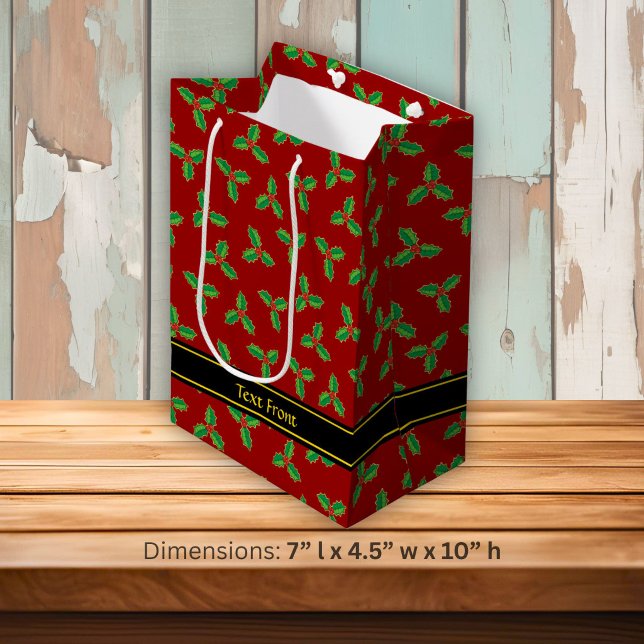 Christmas Holly Pattern Mittlere Geschenktüte (Von Creator hochgeladen)