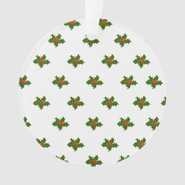 Christmas Holly Pattern Ornament (Vorderseite)