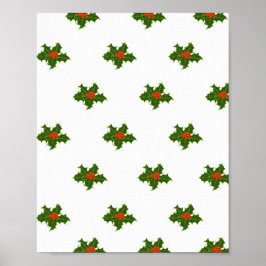Christmas Holly Pattern Poster