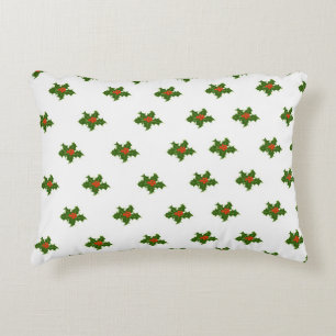 Christmas Holly Pattern Round Pillow Dekokissen