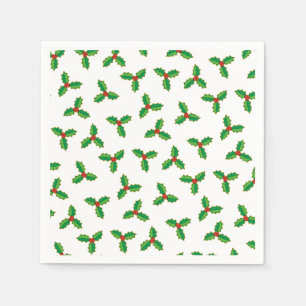 Christmas Holly Pattern Serviette