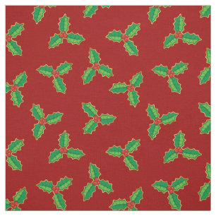 Christmas Holly Pattern Stoff