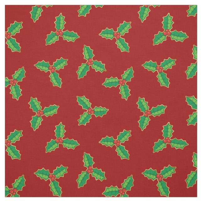 Christmas Holly Pattern Stoff (Muster)