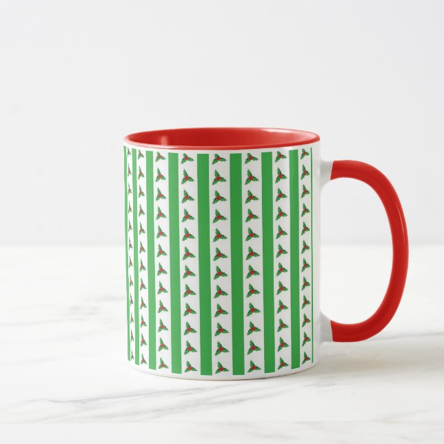 Christmas Holly Pattern Tasse (Rechts)