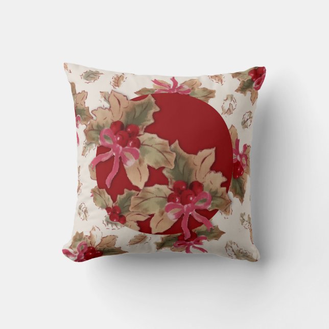 Christmas Holly Pillow Kissen (Vorderseite)