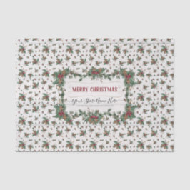 Christmas Holly Pine Mistletoe Classic Business Seidenpapier