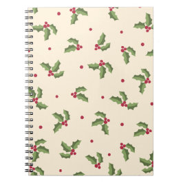 Christmas Holly Print Spiral Photo Notebook Notizblock