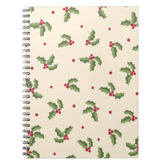 Christmas Holly Print Spiral Photo Notebook Notizblock