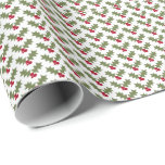 Christmas Holly Red Berries Green Blätter Geschenkpapier<br><div class="desc">Weihnachten Holly,  rote Beeren,  grüne Blätter Packpapier.</div>