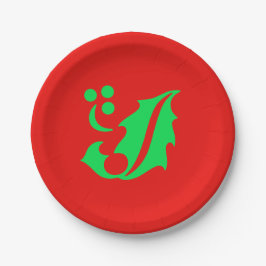 Christmas Holly Red Green 4Geri Pappteller