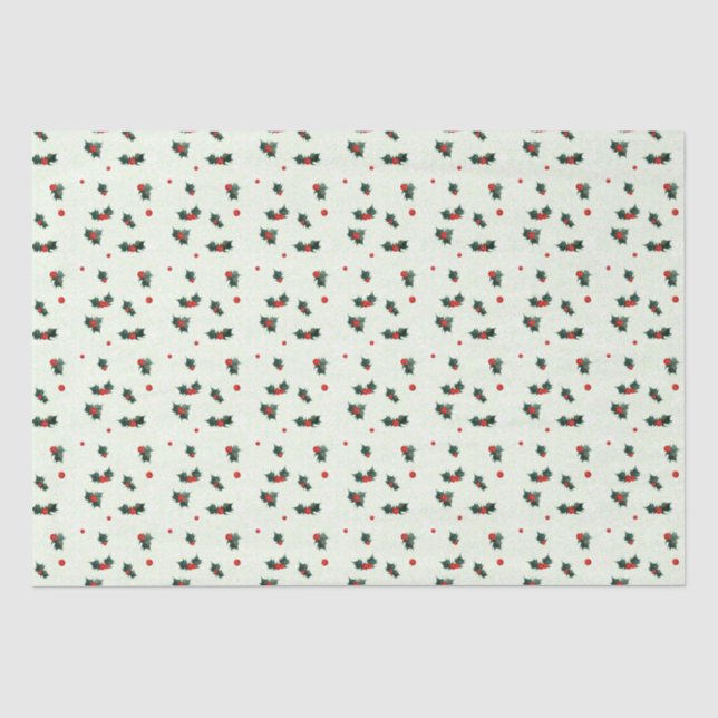 Christmas Holly Tissue Paper Seidenpapier (Vorderseite)