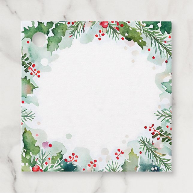 Christmas Holly und Ivy GIft Tag Geschenkanhänger (Vorderseite)