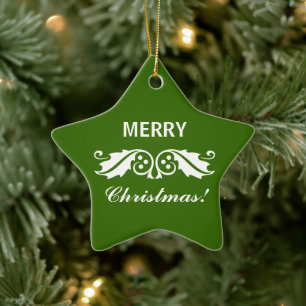 Christmas Holly Verlasse Keramikornament