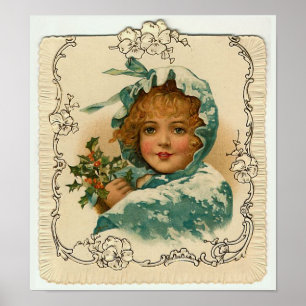 "Christmas Holly" Vintag Poster