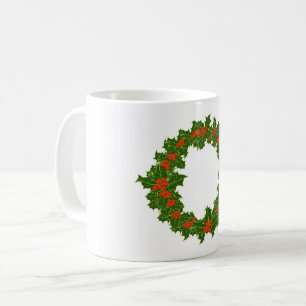 Christmas Holly Wreath Kaffeetasse