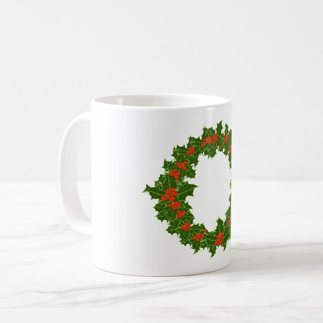 Christmas Holly Wreath Kaffeetasse (Vorderseite Links)