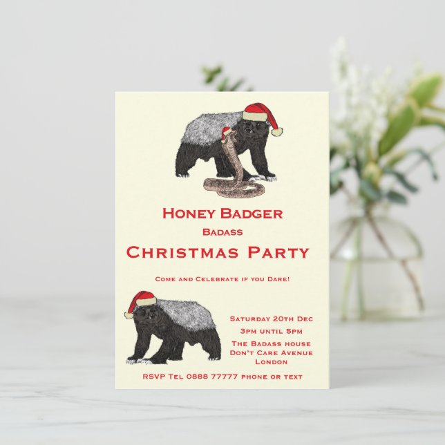 Christmas Honey Badger Funny Festive Badass Party (Stehend Vorderseite)