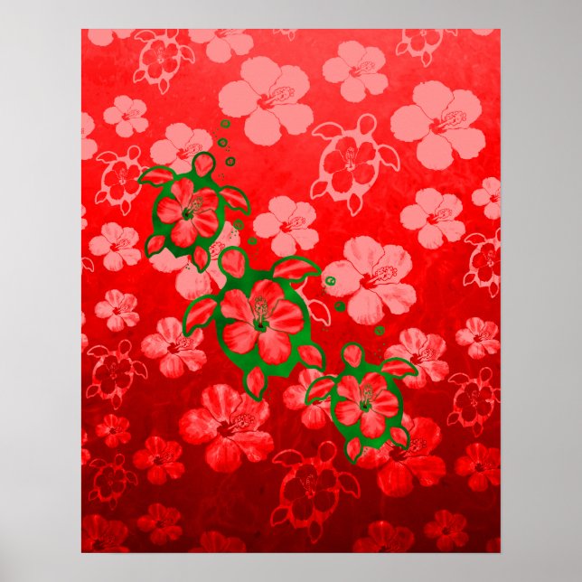 Christmas Honu Turtles Poster (Vorne)