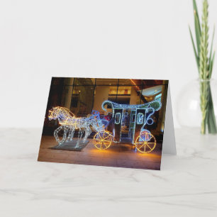 Christmas Horse and Carriage Greetings Card Feiertagskarte