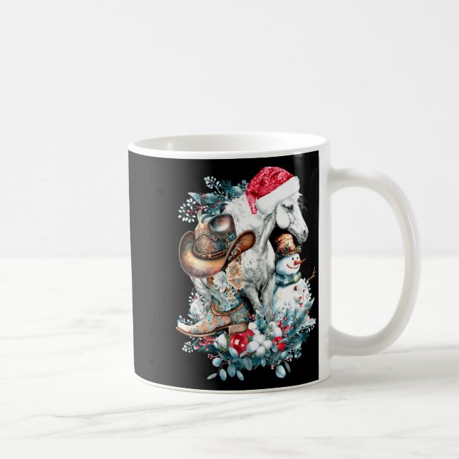 Christmas Horse In Santa Hat Cowgirl Cowboy Boots  Kaffeetasse (Rechts)