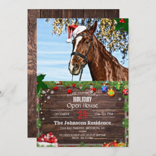 Christmas horse with hat einladung