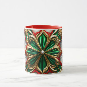 CHRISTMAS ~ HOT CRAZY 3D ~ Rot, Grün und Gold ~ Tasse