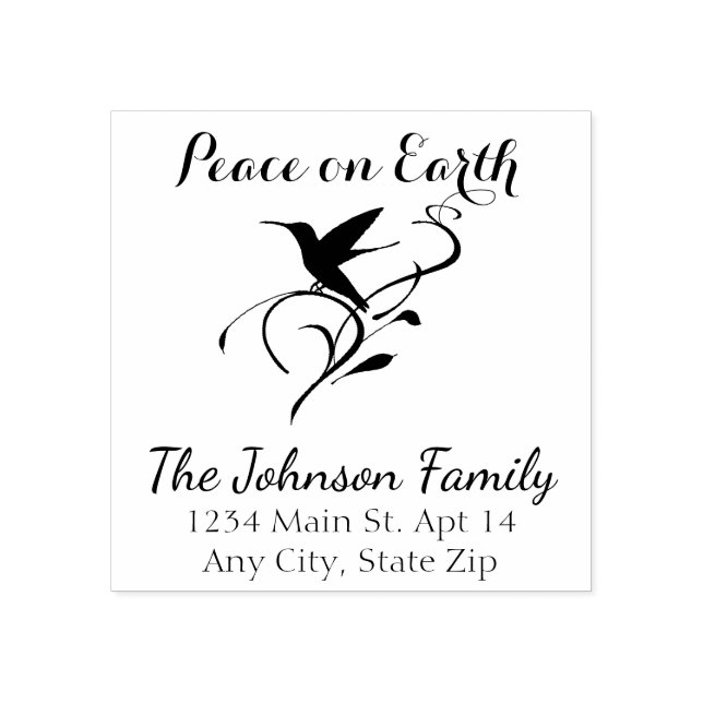 Christmas Hummingbird Peace Custom Rücksendeadress Gummistempel (Prägung)