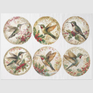 Christmas Hummingbird Rounds Seidenpapier