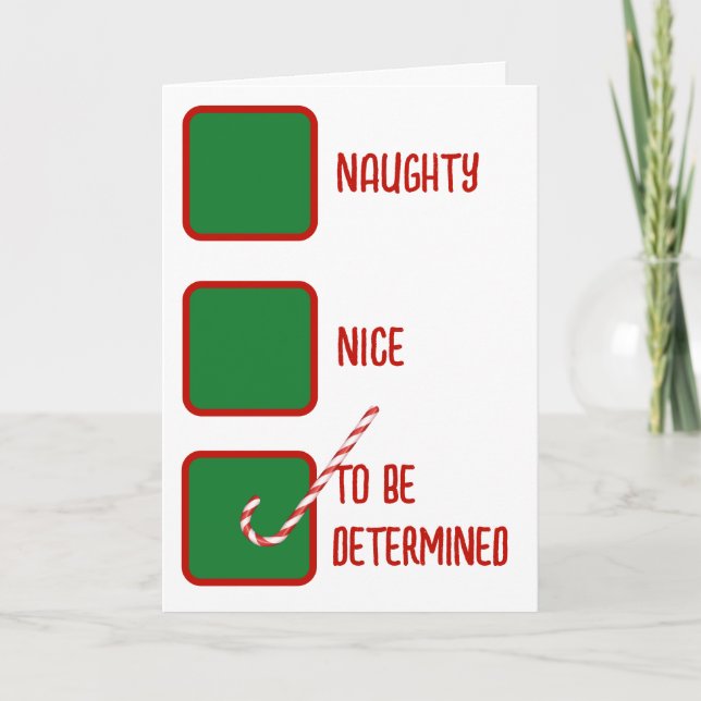 Christmas Humor Naughty Or Nice Check Boxes  Karte (Vorderseite)