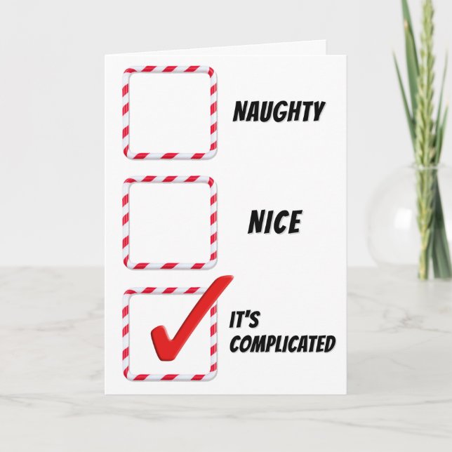 Christmas Humor Naughty Or Nice  Karte (Vorderseite)