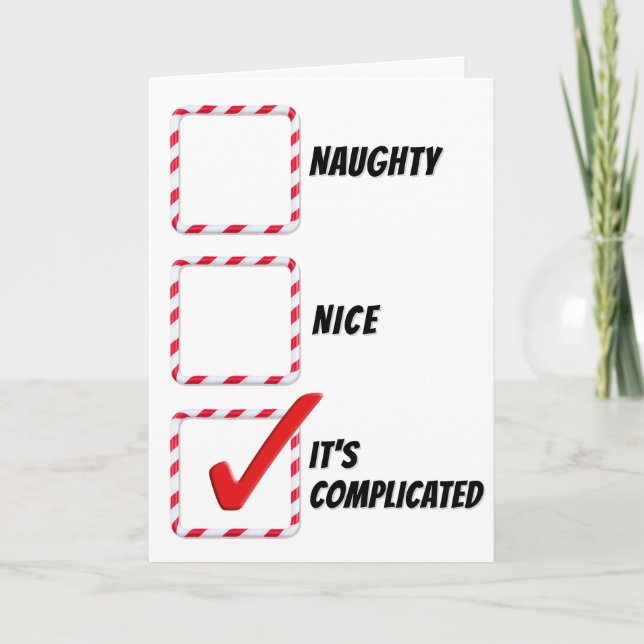 Christmas Humor Naughty Or Nice  Karte (Vorderseite)