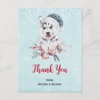 Christmas Husky Dog in einer Weihnachtsmannmütze D